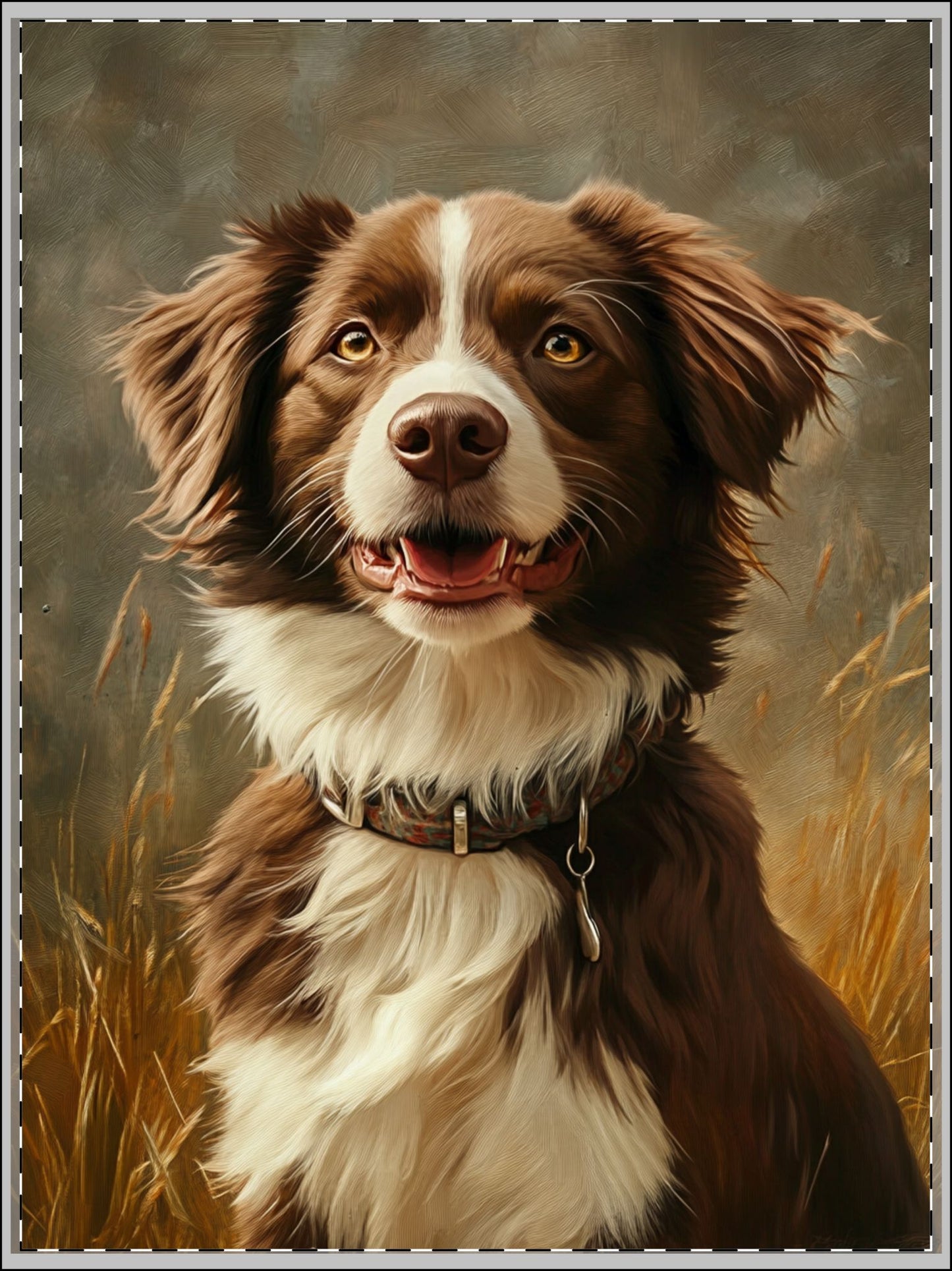 Charming Dog Portrait Framed Wall Art