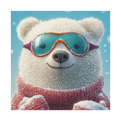 Chill Polar Bear Winter Poster - Cozy & Joyful -  Wall Art & Home Décor