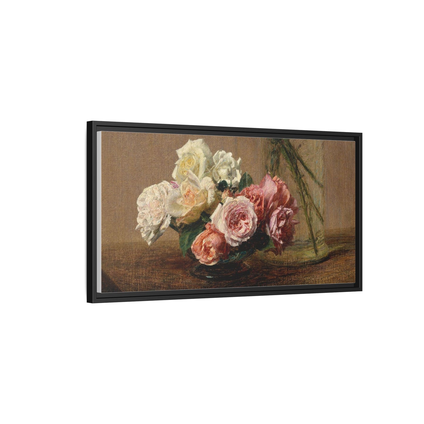 Henri Fantin-Latour : Roses and Lilies (1888) - Giclee Fine Art Print - Museum Collection Framed Canvas Print