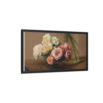 Henri Fantin-Latour : Roses and Lilies (1888) - Giclee Fine Art Print - Museum Collection Framed Canvas Print