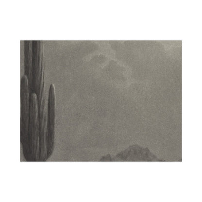 New Moon and Evening Star over Cactus- Celestial Fine Art Poster
