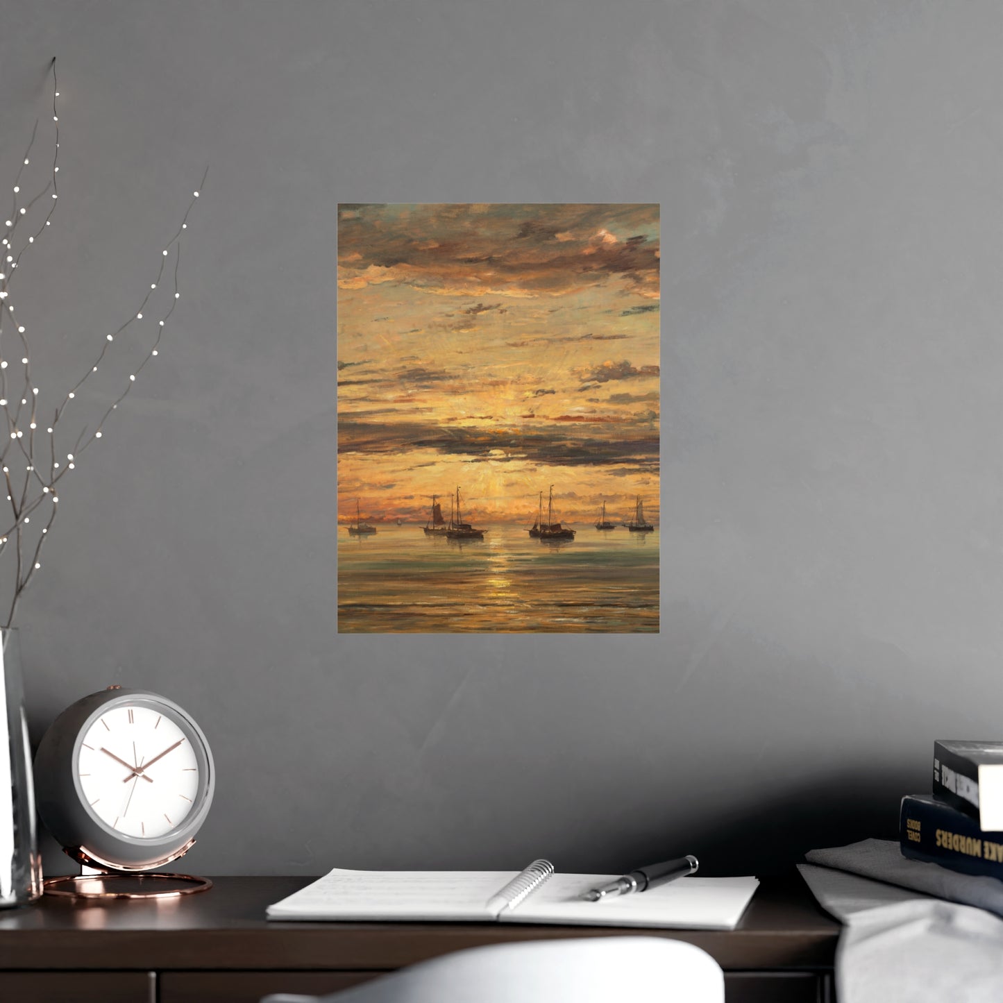 Sunset at Scheveningen - Dutch Maritime Fine Art Poster