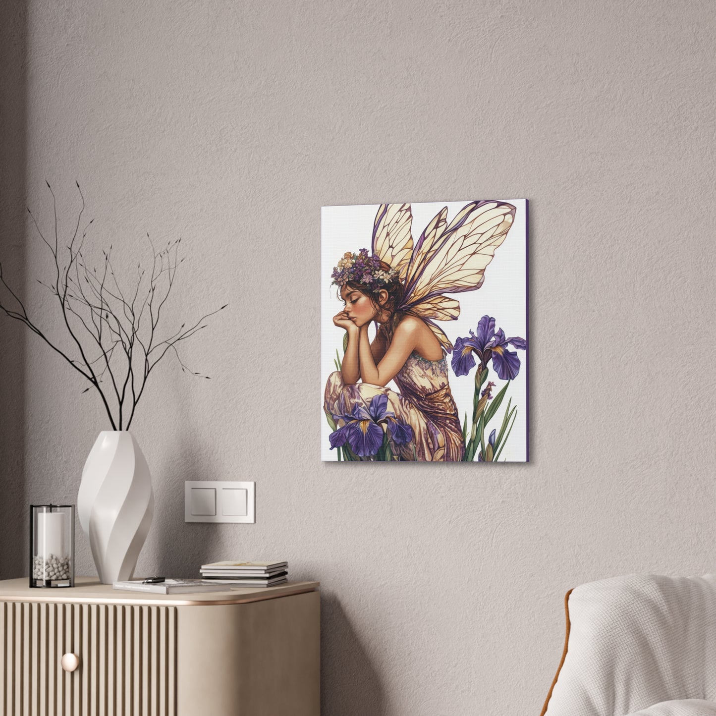 Iris You Were Here - Flowers & Fairies Collection - Fine Art Print on Canvas