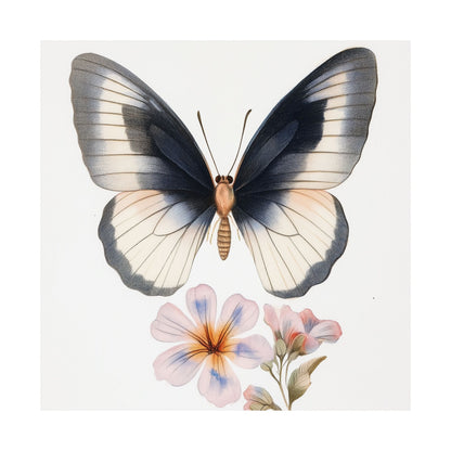 Vintage Butterfly Botanical Print - Matte Vertical Poster - Elegant Wall Art for Nature Lovers