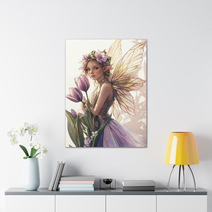 Tuesdays are for Tulips - Flowers & Fairies Collection - Fine Art Print on Canvas