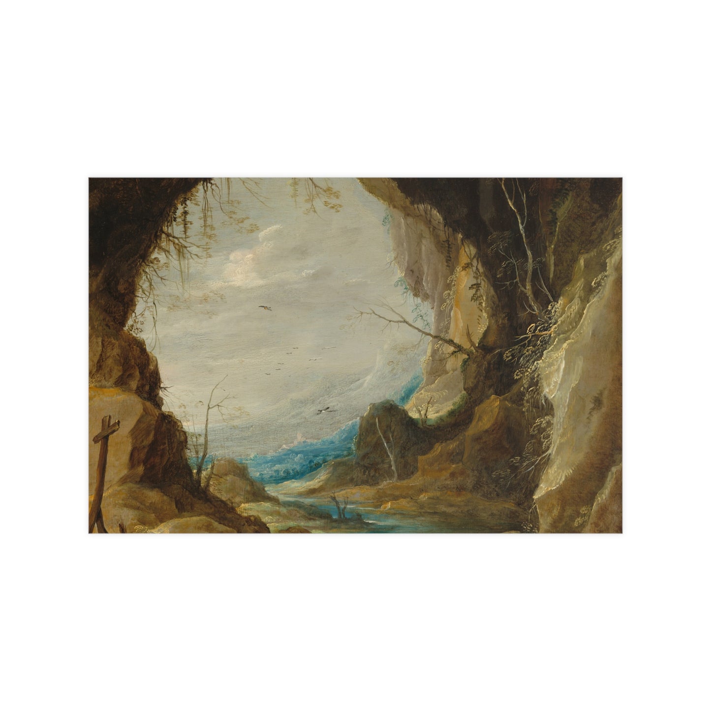 Vista from a Grotto - Romantic Cave Landscape Fine Art Poster