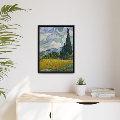 Van Gogh - Wheat Field with Cypresses - Museum Collection - Framed Canvas Print