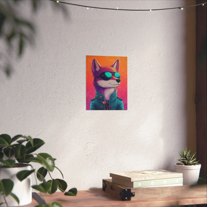 Fetching Fox - Whimsical Animals Art Poster Series - Trendy Wall Art - Vibrant Art Prints - Funny Animal Portrait Style Posters