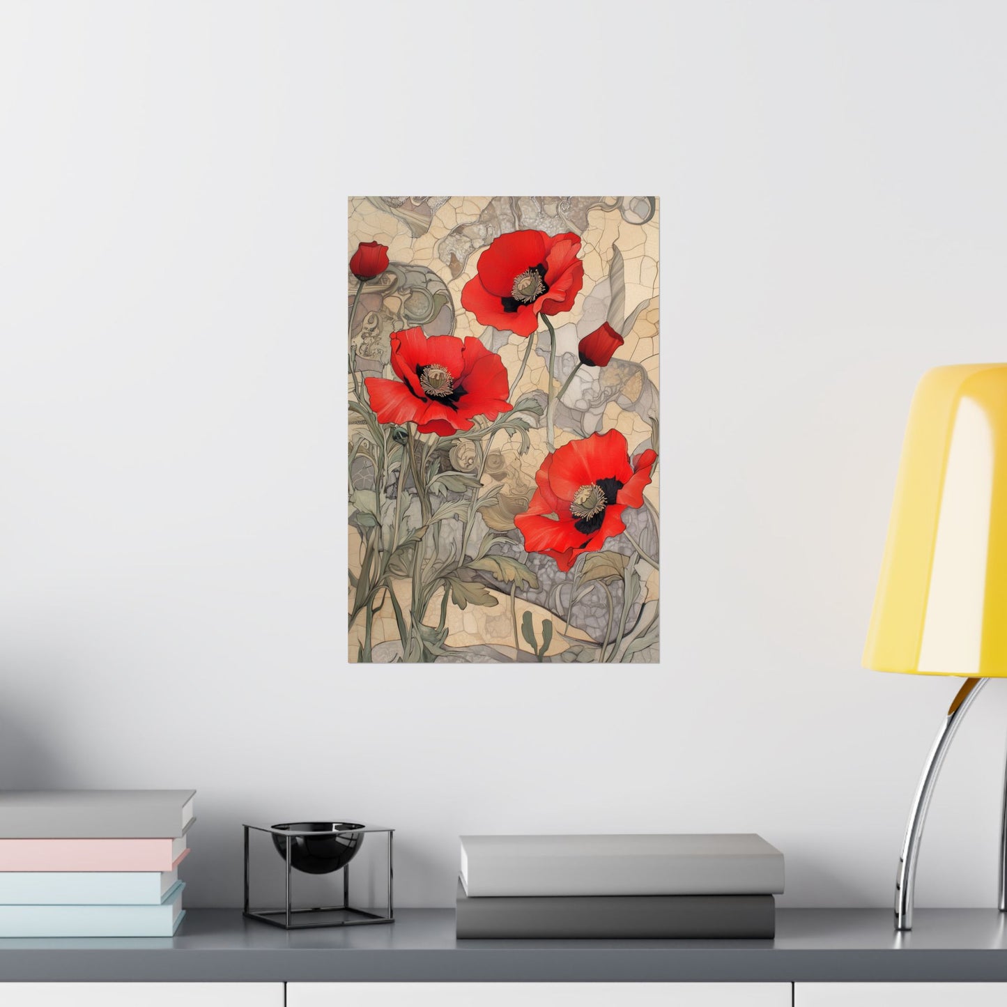 Pretty Poppy Fine Art Print - Floral Matte Vertical Poster – Artwork for Home Décor