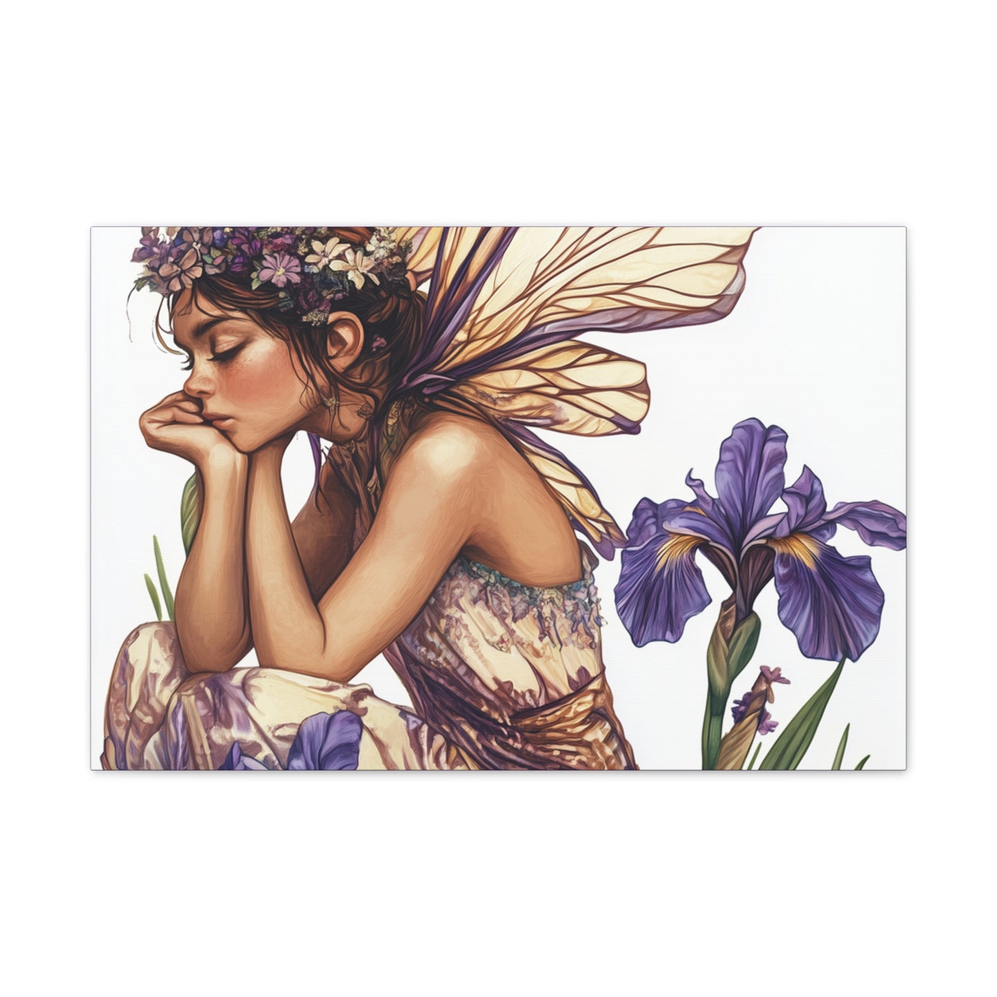 Iris You Were Here - Flowers & Fairies Collection - Fine Art Print on Canvas
