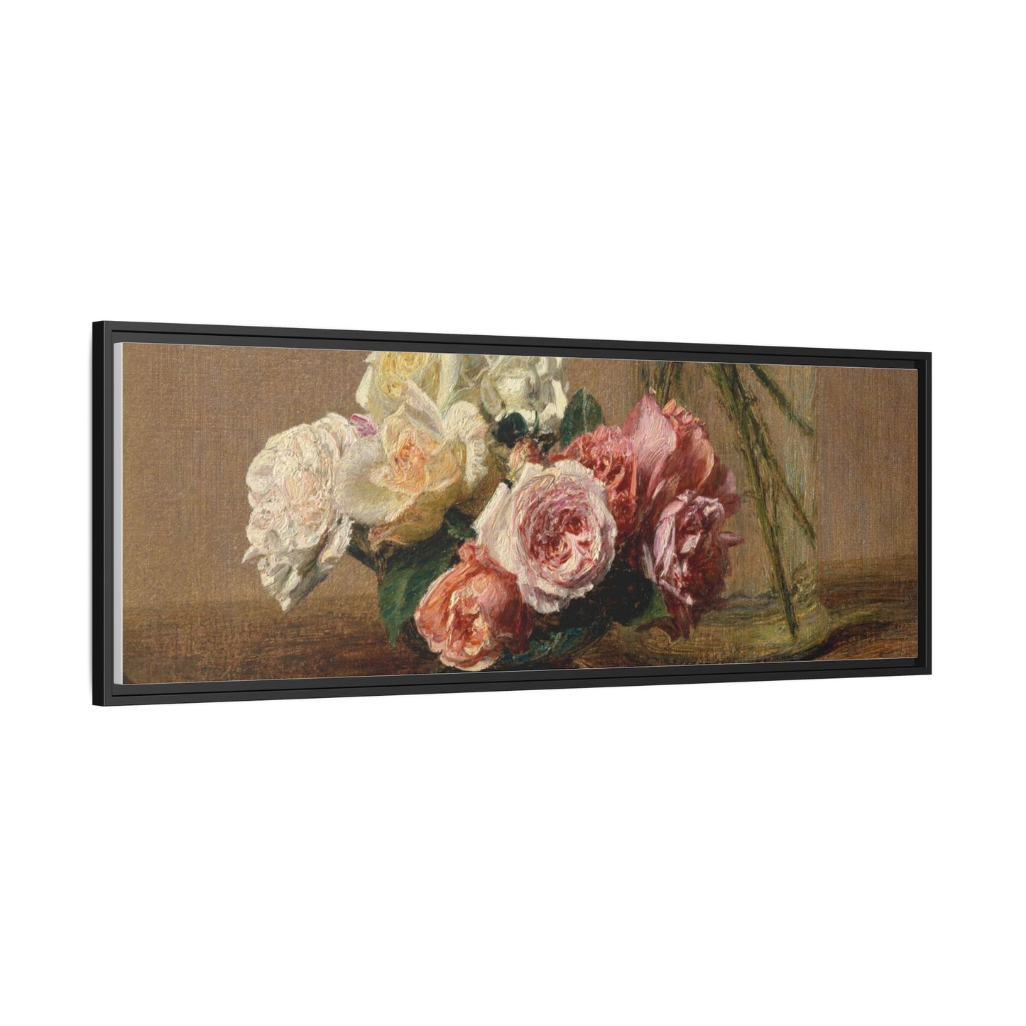 Henri Fantin-Latour : Roses and Lilies (1888) - Giclee Fine Art Print - Museum Collection Framed Canvas Print
