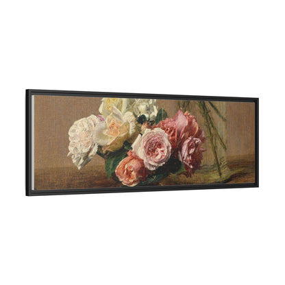 Henri Fantin-Latour : Roses and Lilies (1888) - Giclee Fine Art Print - Museum Collection Framed Canvas Print