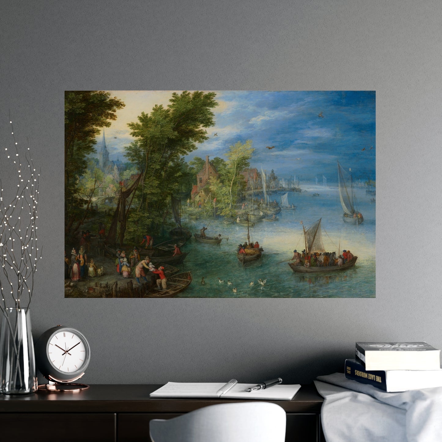 River Landscape Scene - Dutch Golden Age - Vintage Fine Art Print