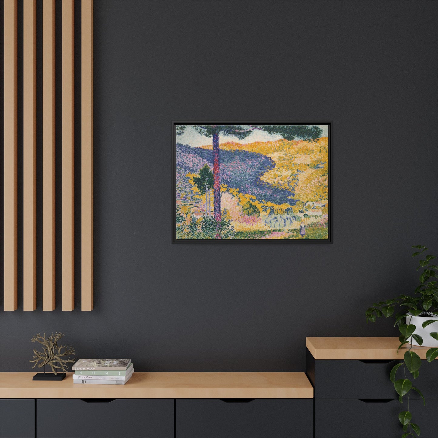 Valley with Fir Shade on the Mountain - Museum Collection - Framed Canvas Print