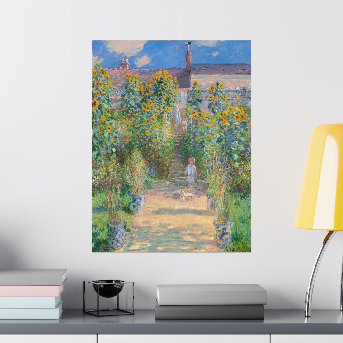 Monet - Garden at Vétheuil Sunflower Fine Art Print