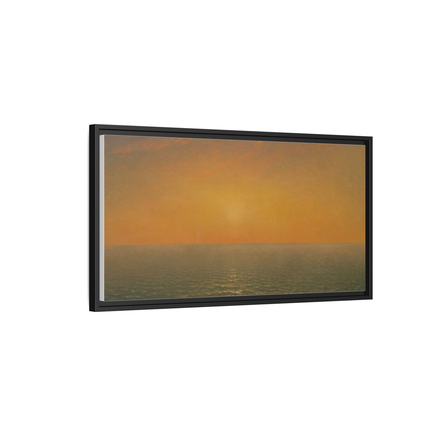 John Frederick Kensett : Sunset on the Sea (1872) - Museum Collection - Framed Canvas Print