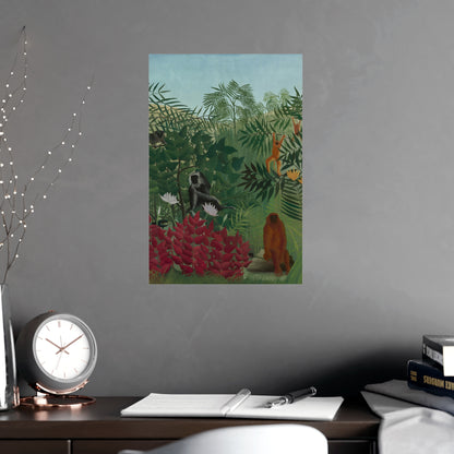 Tropical Forest with Monkeys - Rousseau Fine Art Poster