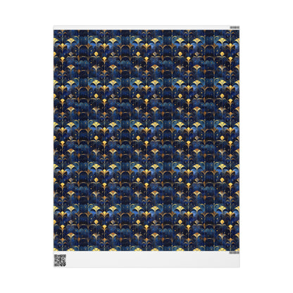 Art Deco Style - Navy & Gold - Art Print Wrapping Papers
