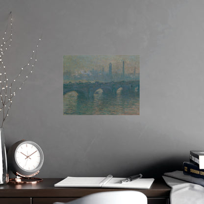 Waterloo Bridge Gray Weather - Monet Fine Art Poster