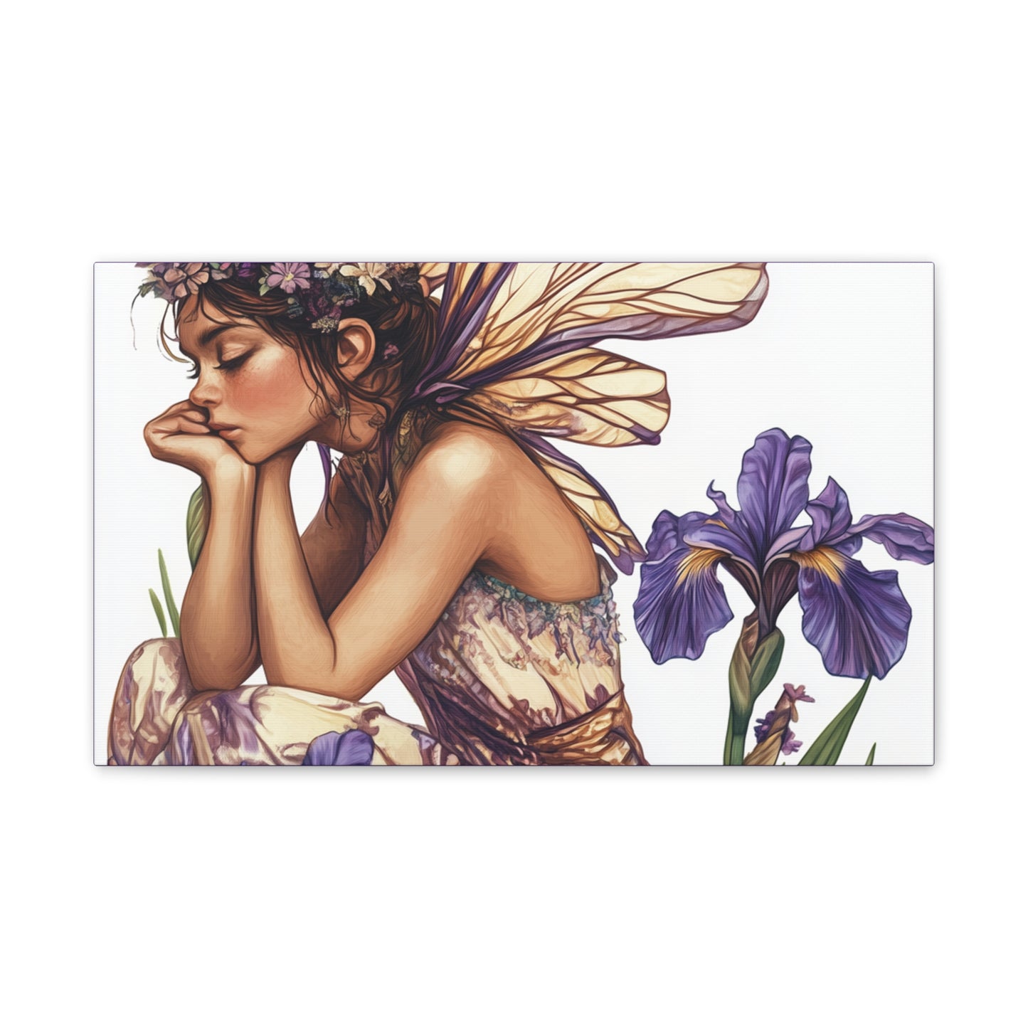 Iris You Were Here - Flowers & Fairies Collection - Fine Art Print on Canvas