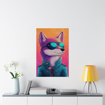 Fetching Fox - Whimsical Animals Art Poster Series - Trendy Wall Art - Vibrant Art Prints - Funny Animal Portrait Style Posters