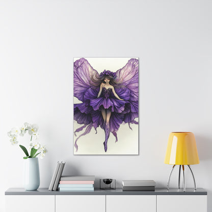 A Violet Affair - Fairies & Flowers Collection - Wall Art - on Canvas