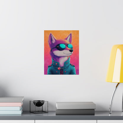 Fetching Fox - Whimsical Animals Art Poster Series - Trendy Wall Art - Vibrant Art Prints - Funny Animal Portrait Style Posters