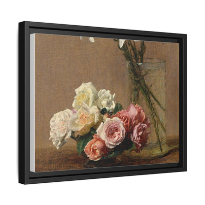 Henri Fantin-Latour : Roses and Lilies (1888) - Giclee Fine Art Print - Museum Collection Framed Canvas Print