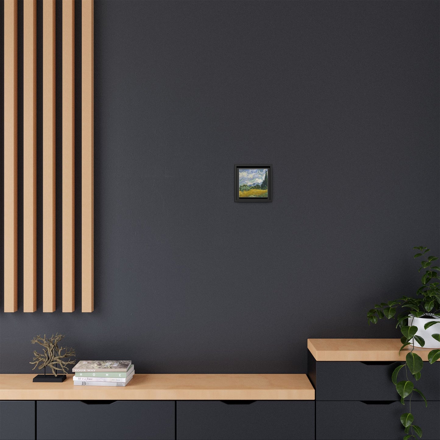 Van Gogh - Wheat Field with Cypresses - Museum Collection - Framed Canvas Print