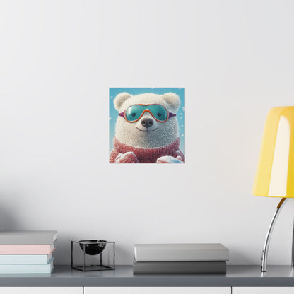 Chill Polar Bear Winter Poster - Cozy & Joyful -  Wall Art & Home Décor