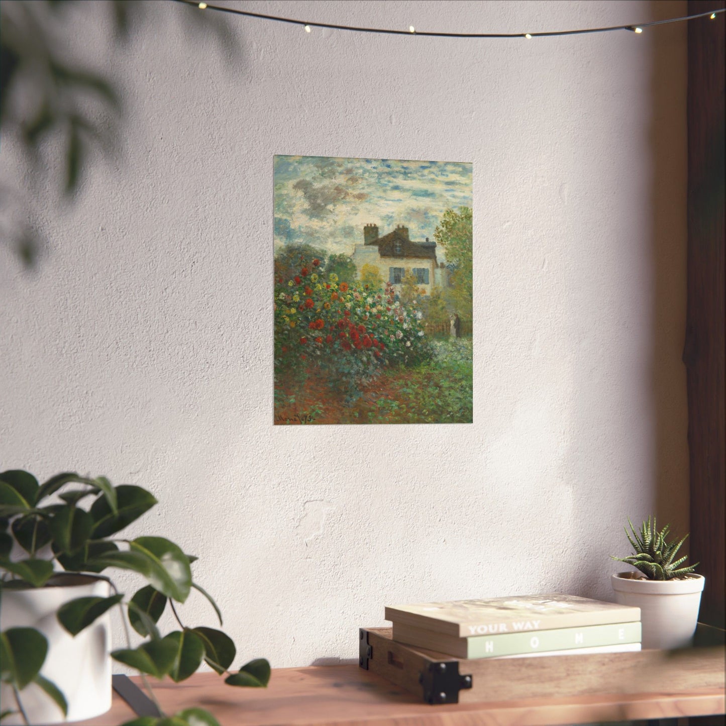 Monet - Artist's Garden at Argenteuil Fine Art Print
