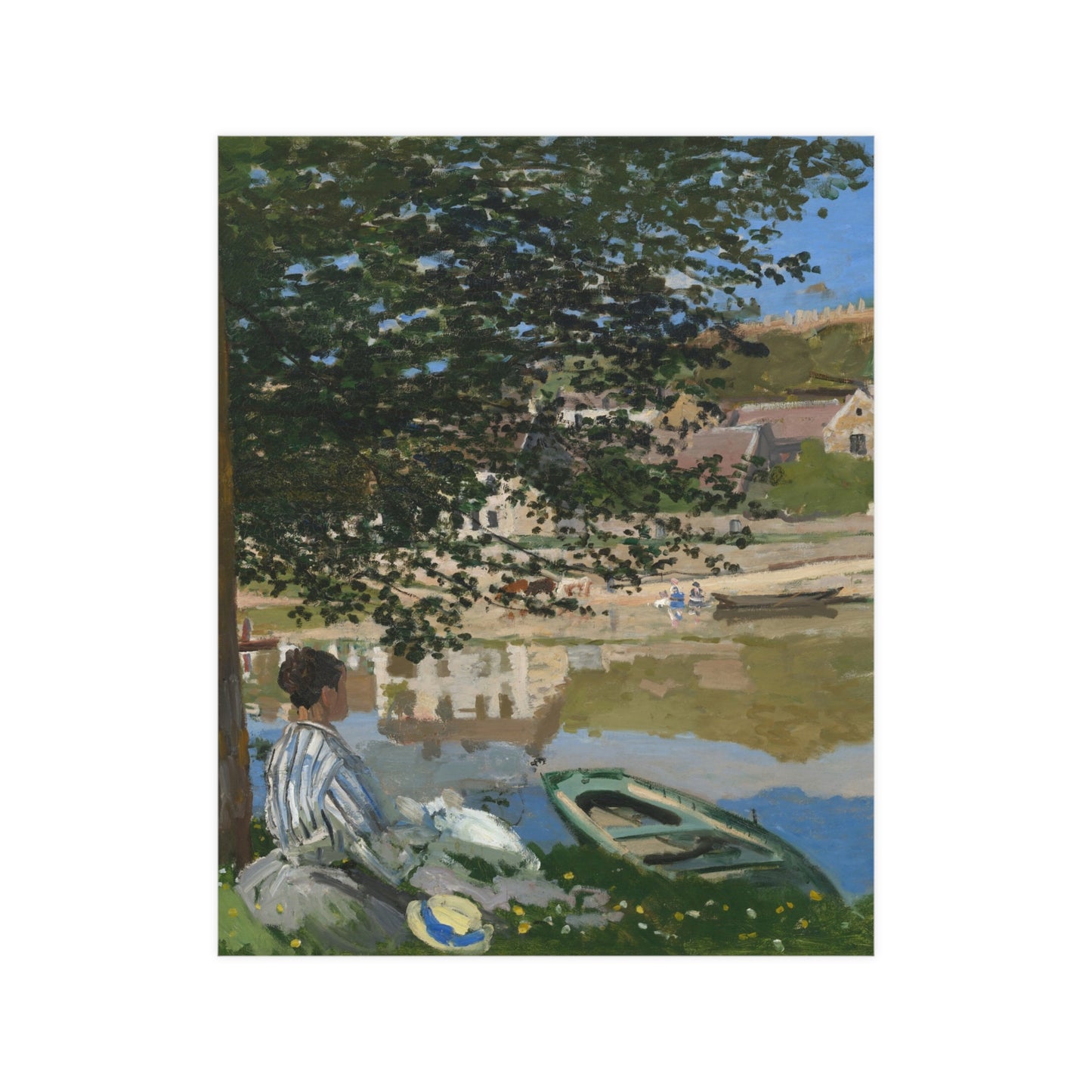 On the Bank of the Seine at Bennecourt - Monet Fine Art Poster