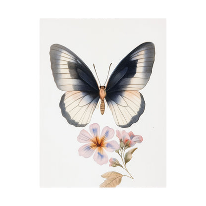 Vintage Butterfly Botanical Print - Matte Vertical Poster - Elegant Wall Art for Nature Lovers
