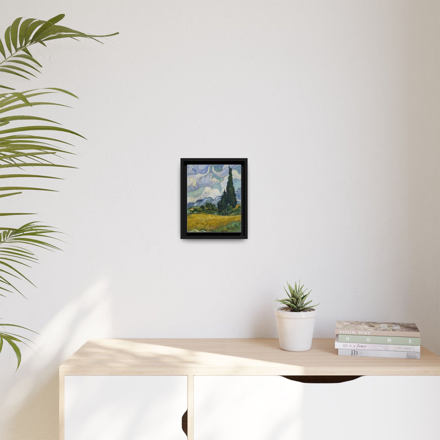 Van Gogh - Wheat Field with Cypresses - Museum Collection - Framed Canvas Print