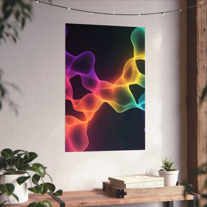 Vibrant Spectrum Abstract Poster - Colorful Wavelengths Energetic Art Print - Black Light Art - Spectrum of Light Wall Art
