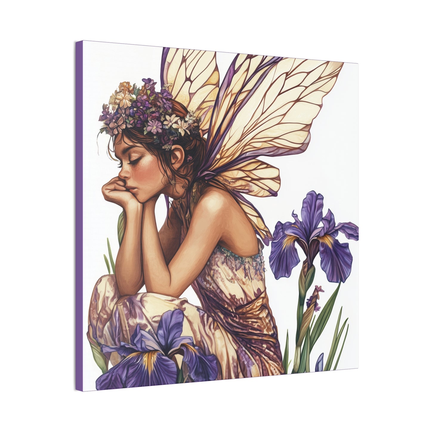 Iris You Were Here - Flowers & Fairies Collection - Fine Art Print on Canvas