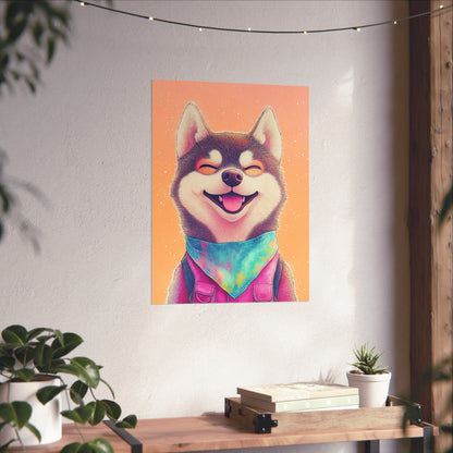 Shiba Inu So Happy - Matte Vertical Poster - Brighten Your Space with Joy - Love Dogs - Wall Art