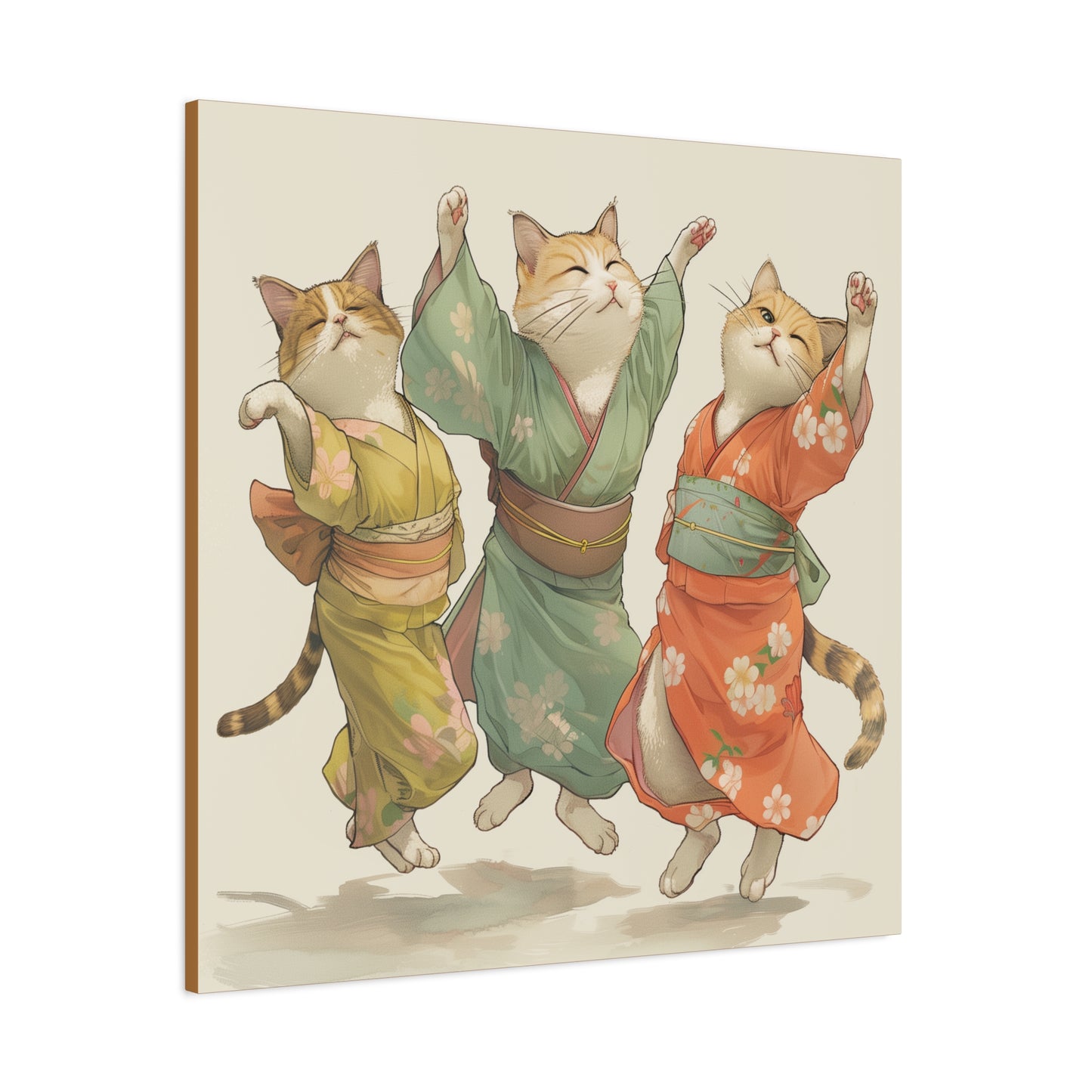 Cheery Cats Prancing - Wall Art Canvas - Home Décor