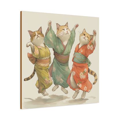 Cheery Cats Prancing - Wall Art Canvas - Home Décor