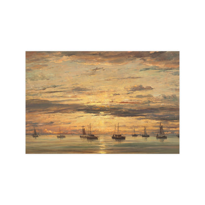Sunset at Scheveningen - Dutch Maritime Fine Art Poster