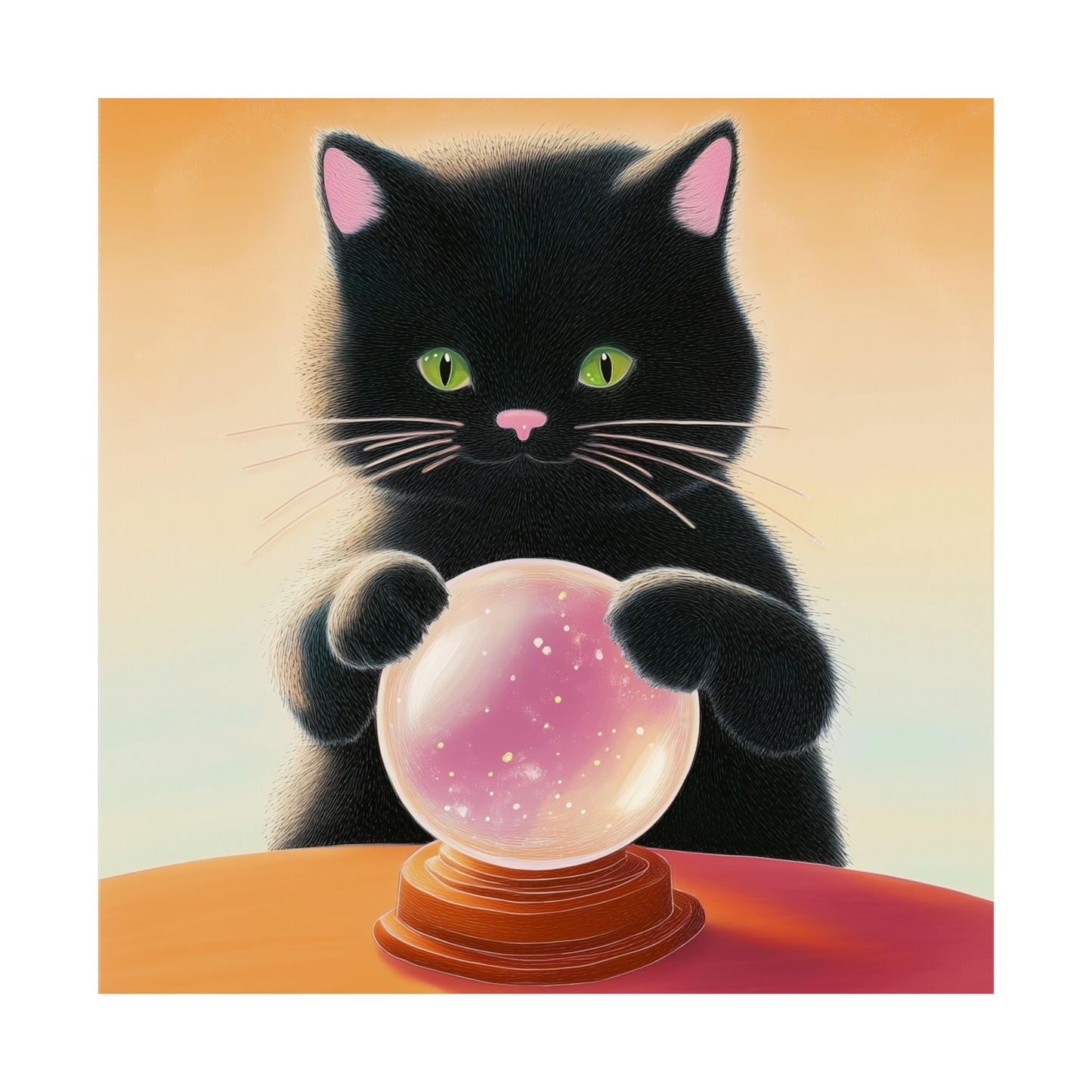 Fortune Telling Cat - Fine Art Print - Whimsical Animals - Posters - Art for Cat Lovers - Wall Art