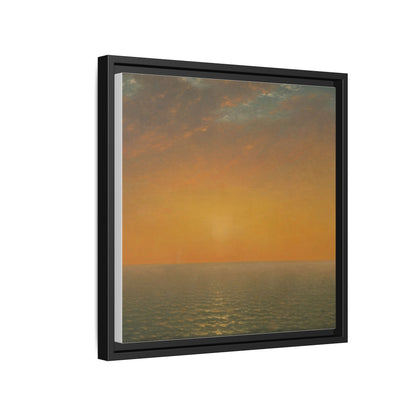 John Frederick Kensett : Sunset on the Sea (1872) - Museum Collection - Framed Canvas Print