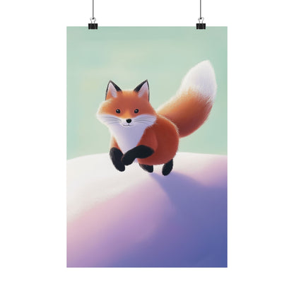 Playful Fox  - Whimsical Animals Wall Art - Cute Animal Posters -  Love Foxes - Vertical Poster
