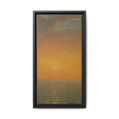 John Frederick Kensett : Sunset on the Sea (1872) - Museum Collection - Framed Canvas Print