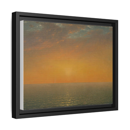 John Frederick Kensett : Sunset on the Sea (1872) - Museum Collection - Framed Canvas Print