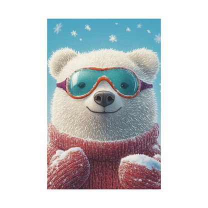 Chill Polar Bear Winter Poster - Cozy & Joyful -  Wall Art & Home Décor