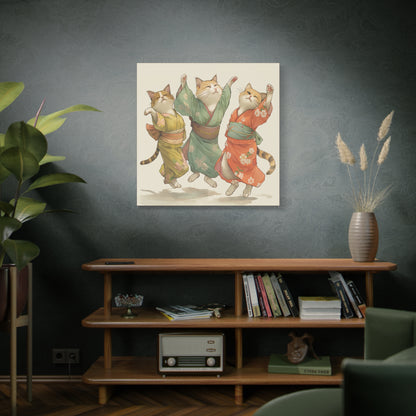 Cheery Cats Prancing - Wall Art Canvas - Home Décor
