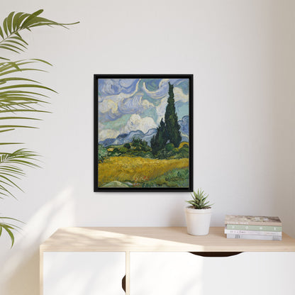 Van Gogh - Wheat Field with Cypresses - Museum Collection - Framed Canvas Print
