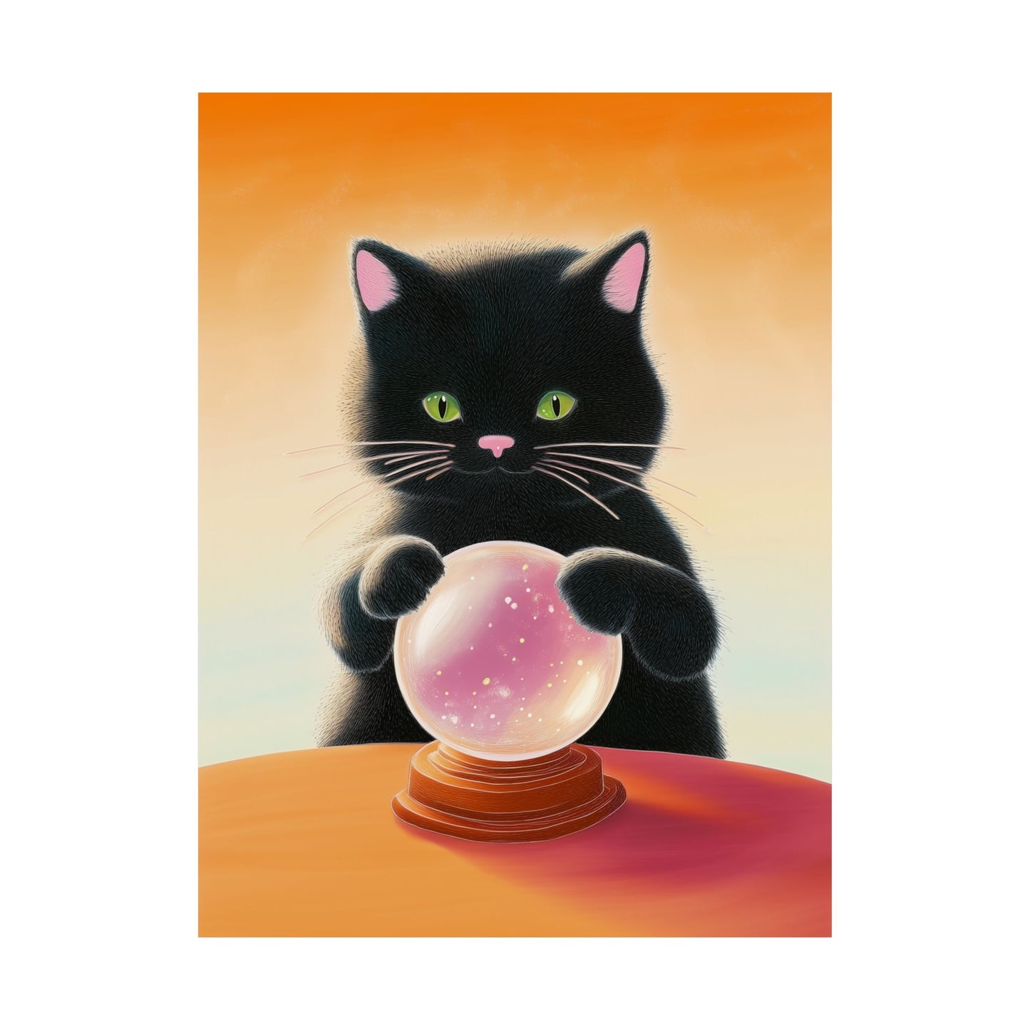 Fortune Telling Cat - Fine Art Print - Whimsical Animals - Posters - Art for Cat Lovers - Wall Art