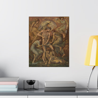 Cupid's Hunting Fields - 1924 - Vintage Fine Art Print - Classic Matte Vertical Poster - Ethereal - Angelic Artwork
